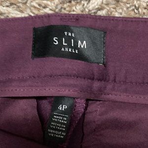 WHBM Plum Color Trousers - Size 4P